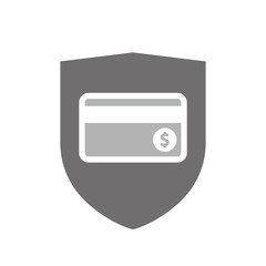 Isolated shield with  a credit card