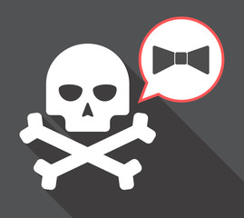 Long shadow skull with  a neck tie icon