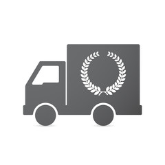 Isolated truck with  a laurel crown sign