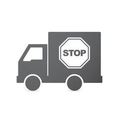 Isolated truck with  a stop signal