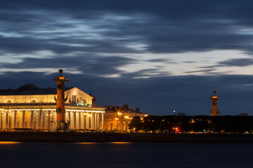 Obraz premium view of St. Petersburg. Vasilyevsky Island in night