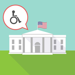 The White House with  a human figure in a wheelchair icon
