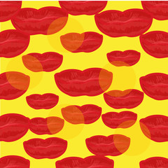 Decorative element with imprints of lipstick.Pattern