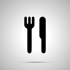 Knife and fork simple black icon