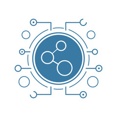 Obraz premium Network connection flat linear long shadow icon