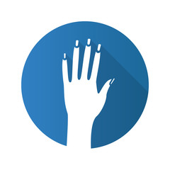 Obraz premium Woman's hand flat design long shadow icon