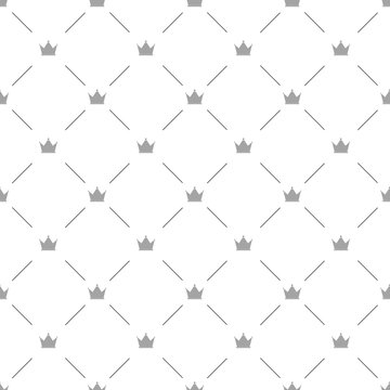 Luxury seamless pattern with silver crowns