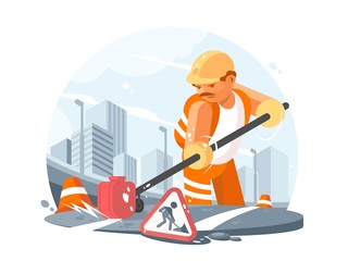 Road service worker