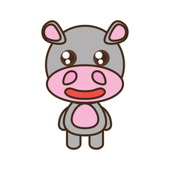 cute hippo toy kawaii image vector illustration eps 10