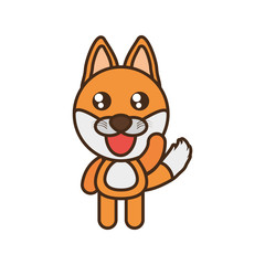 cute fox toy kawaii image vector illustration eps 10