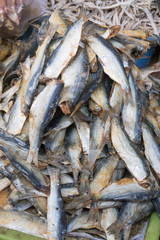 Dried fish in the market