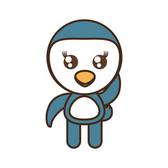 cute penguin toy kawaii image vector illustration eps 10