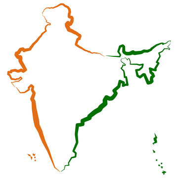 Indie - mapa konturowa