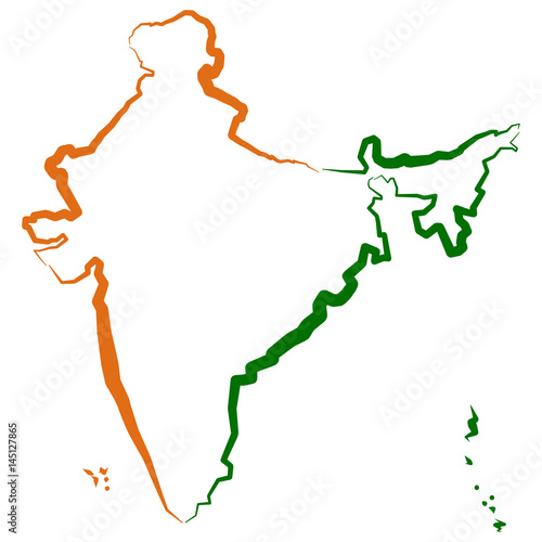 indie mapa Indie   mapa konturowa