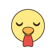 cute chicken face kawaii style vector illustration eps 10