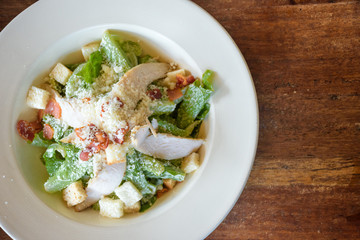 Caesar salad with chicken grilled