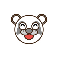 Naklejka premium cute panda face kawaii style vector illustration eps 10