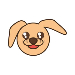 cute doggy face kawaii style vector illustration eps 10
