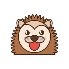 Obraz premium cute porcupine face kawaii style vector illustration eps 10