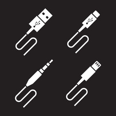 Cable icons set