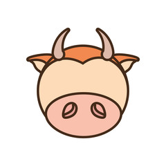 face cow cartoon animal vector illustration eps 10