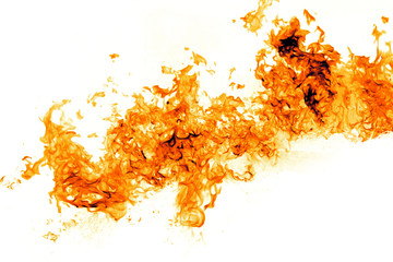 Fuoco o Fiamme isolato su sfondo bianco