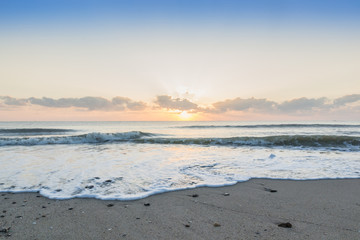 Morning at the beach in southern Thailand.
