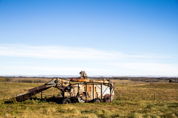 Old Farm Equipment In Field