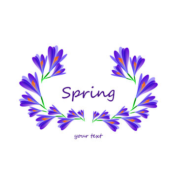 Spring card with crocuses