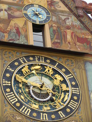Old watch on a town hall of the city of Ulm in Germany