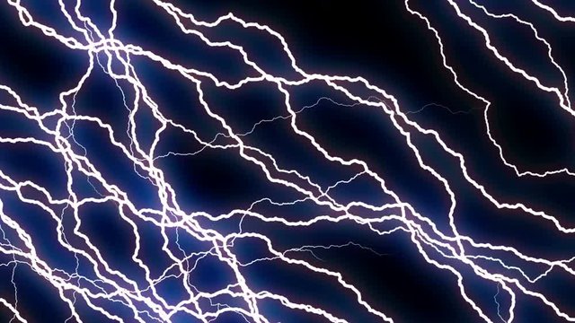 Many Electrical Discharges Flash Storm Lightning Strikes Close Up Background