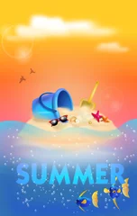 Foto op Plexiglas Summer illustration banner © sidliks