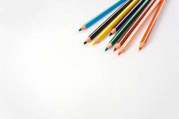Colored pencils isolated on white