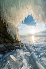 Frozen Ice Cave Baikal Lake, Russia