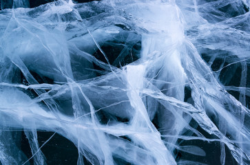 Texture of ice of Baikal lake, Russia
