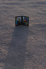 Colorchecker on sandy ground