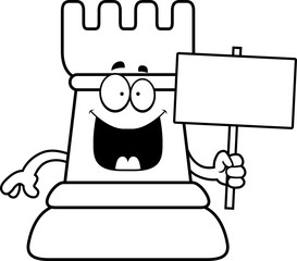 Cartoon Chess Rook Sign