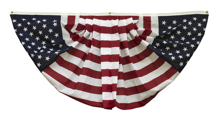 Patriotic flag swag banner isolated on white