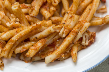 Close up of cheesy pasta
