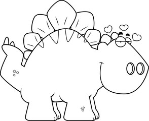 Cartoon Stegosaurus in Love