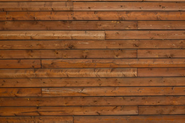 Wooden texture background. Teak wood. Wall of wooden horizontal boards