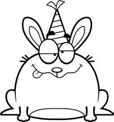 Cartoon Rabbit Drunk Party