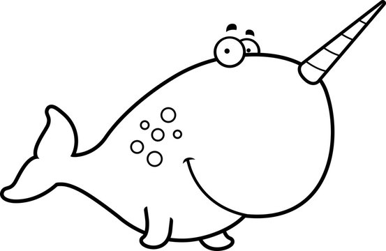 recommend clip art: Cartoon Narwhal Smiling
