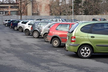modern cars in parking
