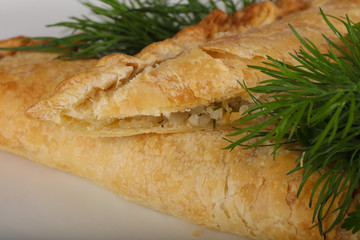 Pie with rice