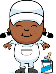 Smiling Cartoon Painter