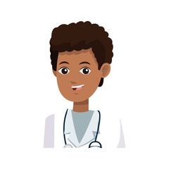 medical doctor cartoon icon over white background. colorful design. vector illustration