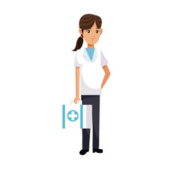 medical doctor woman icon over white background. colorful design. vector illustration