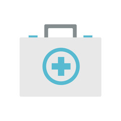 first aid kit over white background. colorful design. vector illustration