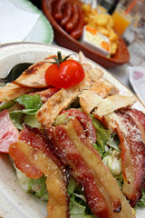      Serbian meat food with tomato in a dish 